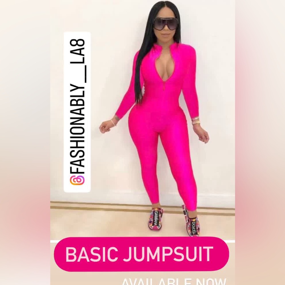 Hot pink jumpsuit